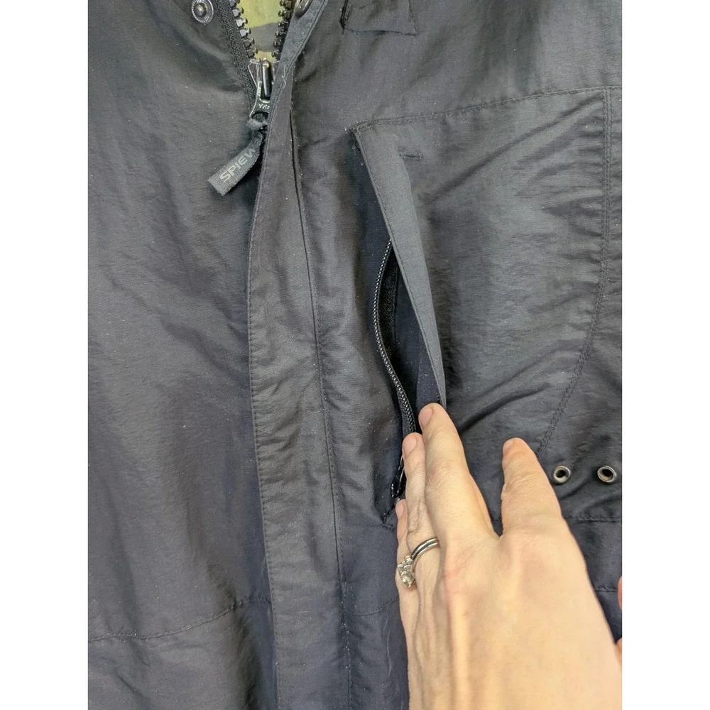Spiewak Jacket Men Large Black Hooded Camo‎ Lined Gorpcore Utility Tactical Warm